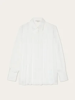 Discount Blouse In Satin Fabric With Box Pleats MULHER Blusas