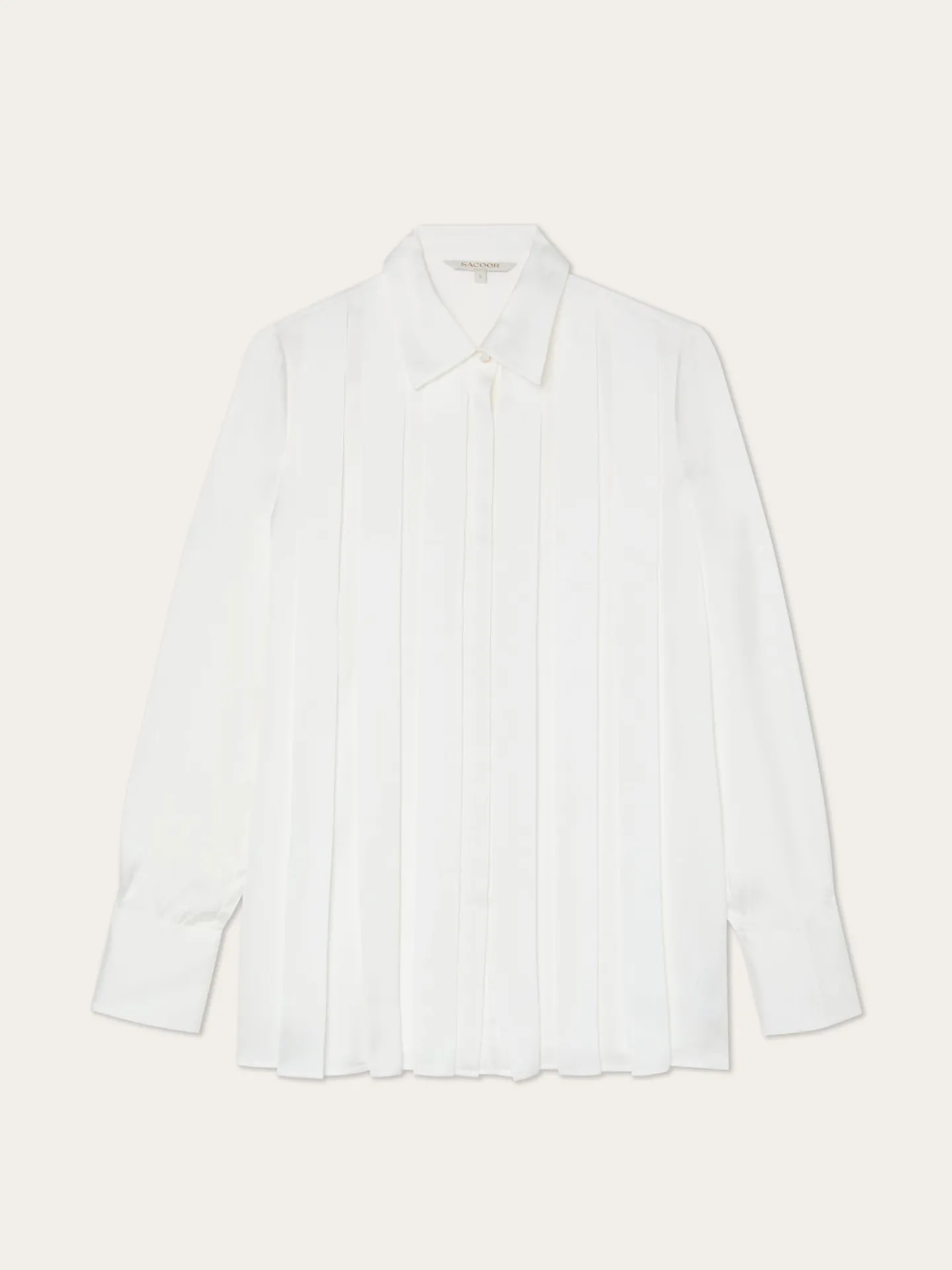 Discount Blouse In Satin Fabric With Box Pleats MULHER Blusas