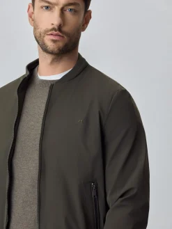 New Bomber Jacket With Double Collar and Zip Pockets Blusões