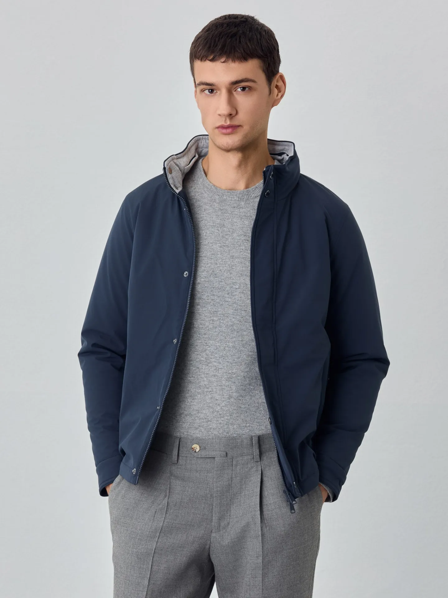 Discount Bomber Jacket With Zip Pockets And Double Zipper Blusões