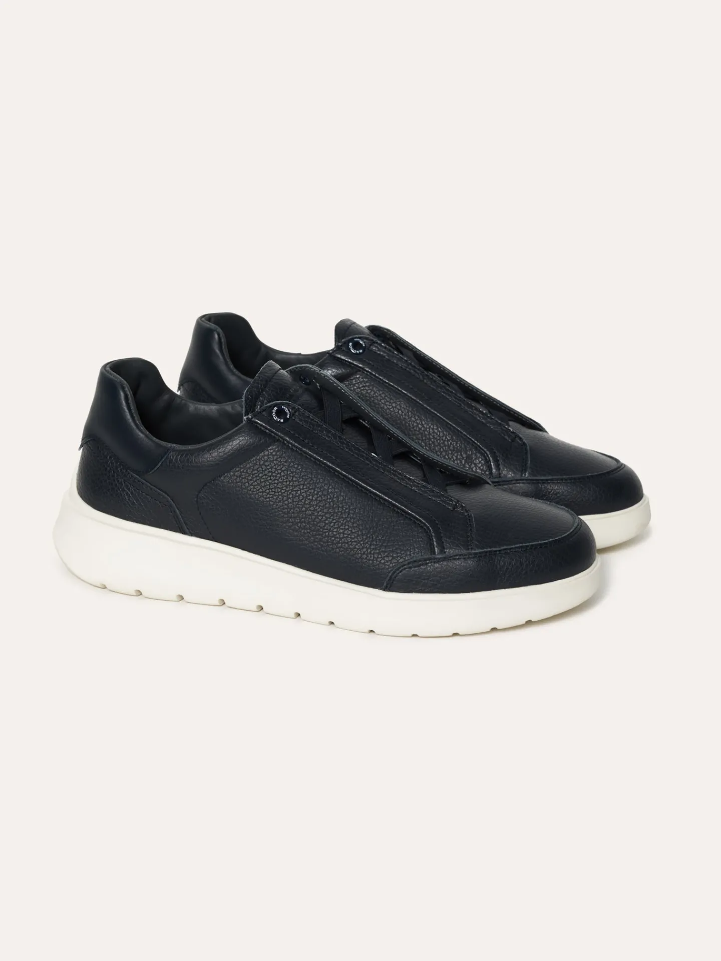Clearance Casual Sneakers in Premium Leather with Elastic Fastening Sneakers