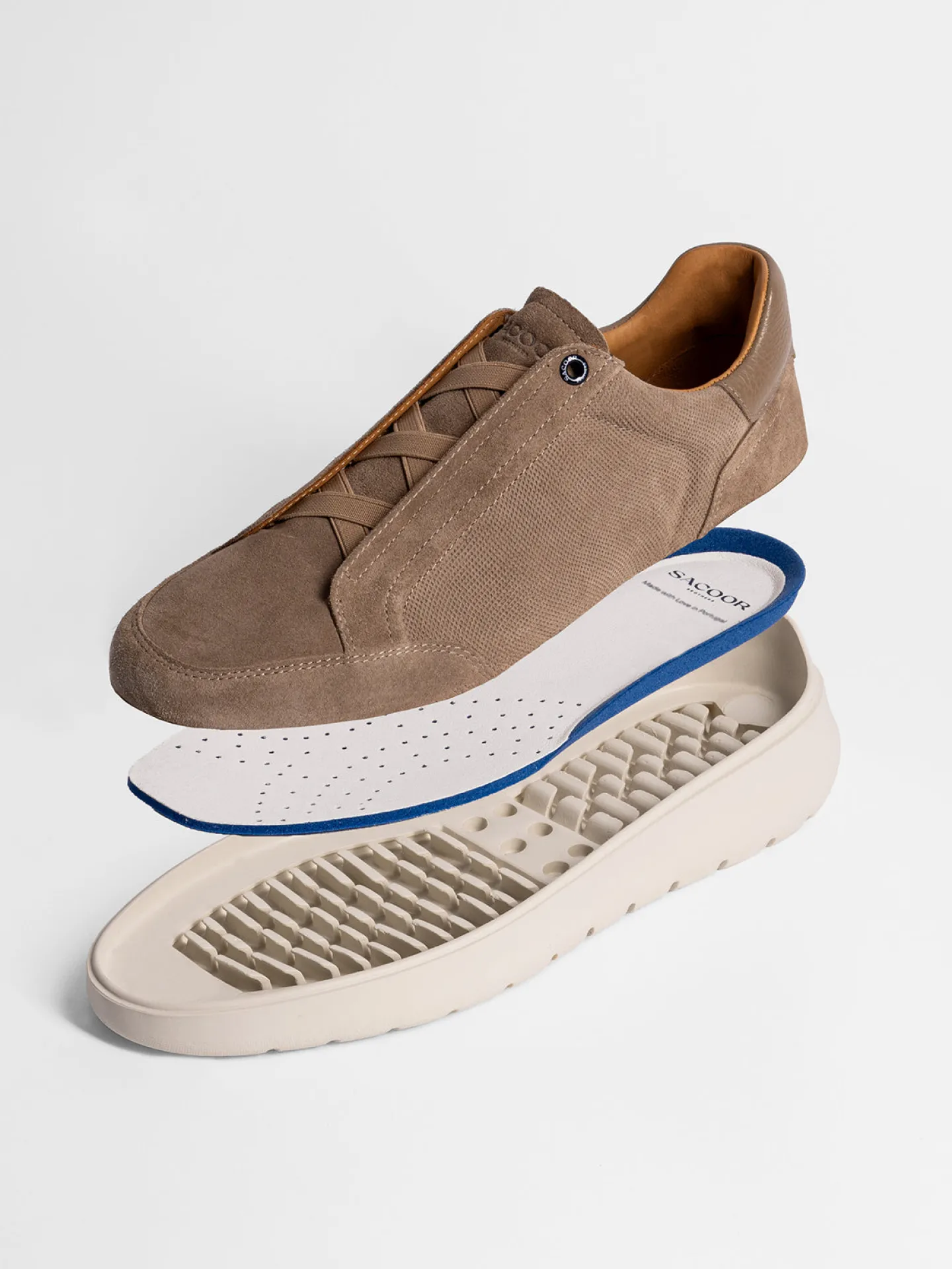 Outlet Casual Sneakers in Premium Suede with Elastic Fastening Sneakers