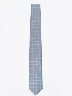 Checkered Pattern Tie 100% Silk 7,5cm Gravatas