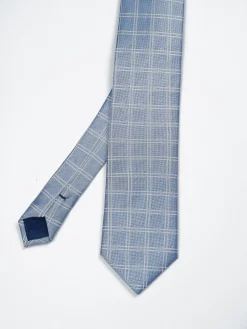Checkered Pattern Tie 100% Silk 7,5cm Gravatas