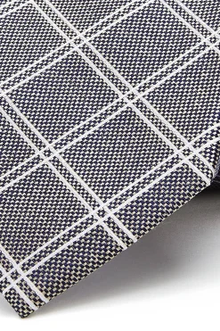 Checkered Pattern Tie 100% Silk 8cm Gravatas