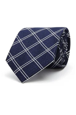 Checkered Pattern Tie 100% Silk 8cm Gravatas