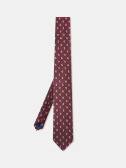 Clearance Cornucopia Pattern Tie 100% Silk 7,5cm Gravatas
