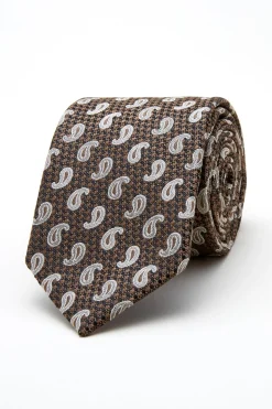 New Cornucopia Pattern Tie Silk and Wool Blend 7,5cm Gravatas