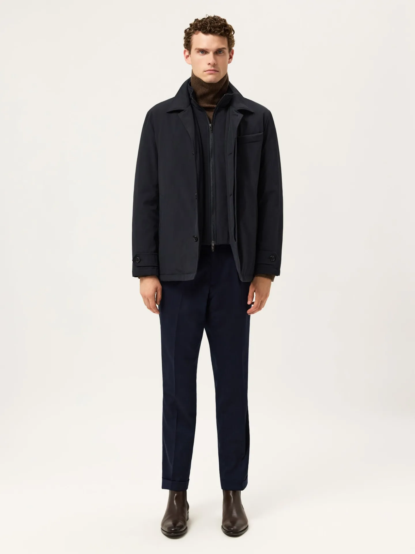 Hot Cotton-Nylon Hooded Jacket Blusões