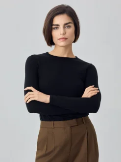 Best Crew Neck Merino Wool Sweater MULHER Camisolas