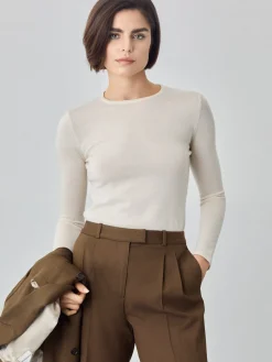 Best Crew Neck Merino Wool Sweater MULHER Camisolas