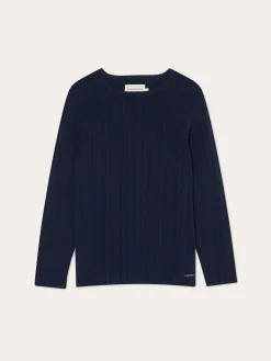 Discount Crew Neck Rib Sweater In Viscose blend MULHER Camisolas