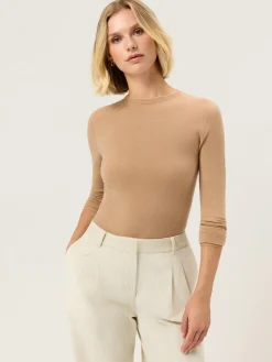 Outlet Crew Neck Seamless Sweater In Wool Cashmere blend MULHER Camisolas