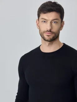 Best Crew Neck Sweater With Long Sleeves In Extra Fine Merino Wool Camisolas