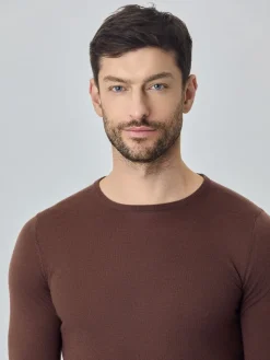 Best Crew Neck Sweater With Long Sleeves In Extra Fine Merino Wool Camisolas