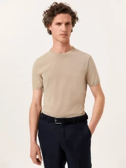 Sale Crew Neck Sweater With Short Sleeves In Cotton and Silk Blend Camisolas