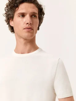 Sale Crew Neck Sweater With Short Sleeves In Cotton and Silk Blend Camisolas