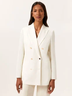 Discount Double-Breasted Suit Blazer In Cotton & Linen Blend MULHER Blazers
