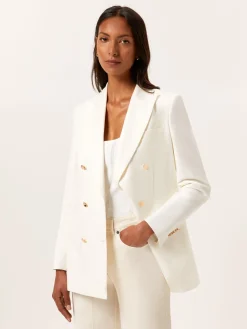 Discount Double-Breasted Suit Blazer In Cotton & Linen Blend MULHER Blazers