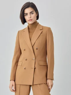 Clearance Double-Breasted Suit Blazer In Rayon Blend Fabric MULHER Fatos|Blazers