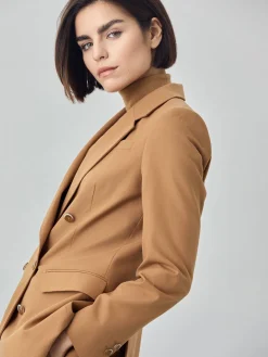 Clearance Double-Breasted Suit Blazer In Rayon Blend Fabric MULHER Fatos|Blazers