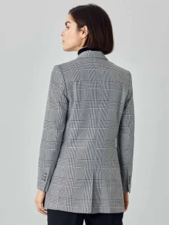 Outlet Double-Breasted Suit Blazer In Viscose Blend With Pied de Poule Fabric MULHER Blazers