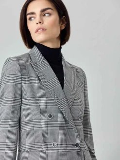 Outlet Double-Breasted Suit Blazer In Viscose Blend With Pied de Poule Fabric MULHER Blazers
