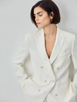 Best Double-Breasted Suit Blazer In Viscose Blend MULHER Fatos|Blazers