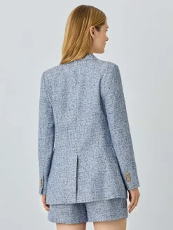 Outlet Double-Breasted Suit Blazer In Rayon Blend Tweed MULHER Fatos|Blazers