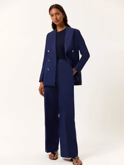 Sale Double-Breasted Suit Blazer In Cotton & Linen Blend MULHER Fatos|Blazers