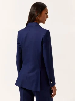 Sale Double-Breasted Suit Blazer In Cotton & Linen Blend MULHER Fatos|Blazers