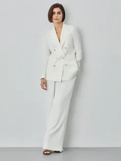 New Double-Breasted Suit Blazer In Cotton Blend Fabric MULHER Fatos|Blazers
