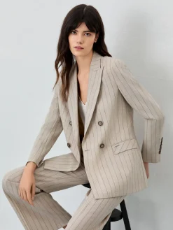 New Double-Breasted Suit Blazer In Wool Blend MULHER Fatos|Blazers