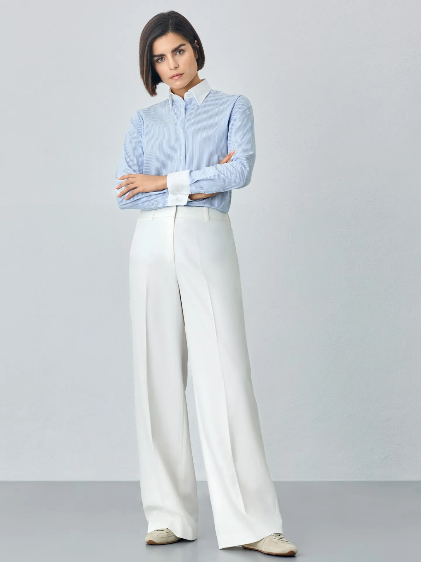 Hot Loose Fit Trousers In Rayon Blend MULHER Calças