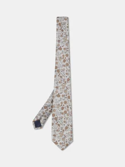 Online Floral Pattern Tie 100% Silk 8cm Gravatas