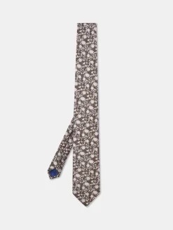 Floral Pattern Tie 100% Silk 7,5cm Gravatas