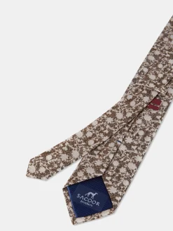 Floral Pattern Tie 100% Silk 7,5cm Gravatas