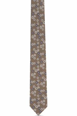 New Floral Pattern Tie 100% Silk 7cm Gravatas