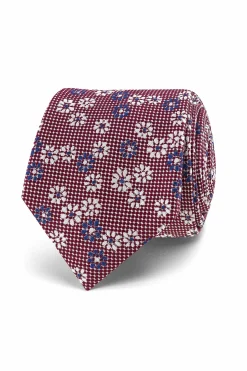 New Floral Pattern Tie 100% Silk 7cm Gravatas