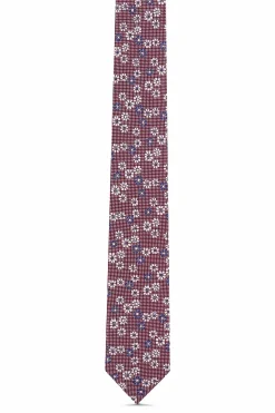New Floral Pattern Tie 100% Silk 7cm Gravatas
