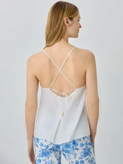 Online Flowy V-neck Top In Satin MULHER Tops