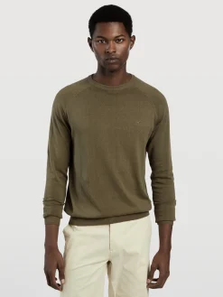 Garment dye crew neck sweater Camisolas