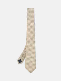 Sale Geometric Pattern Tie 100% Silk 7,5cm Gravatas