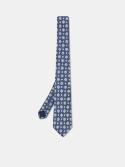 Online Geometric Pattern Tie 100% silk 8cm Gravatas
