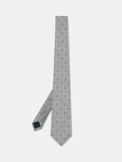 Online Geometric Pattern Tie 100% silk 8cm Gravatas