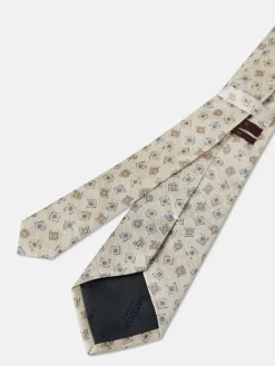Geometric Pattern Tie 100% silk 8cm Gravatas
