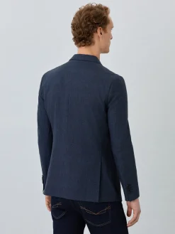 Online Half-Canvas Checks Blazer With Patch Pockets In Linen Blazers