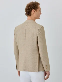 Discount Half-Canvas Prince Of Wales Blazer In Linen Blend Blazers