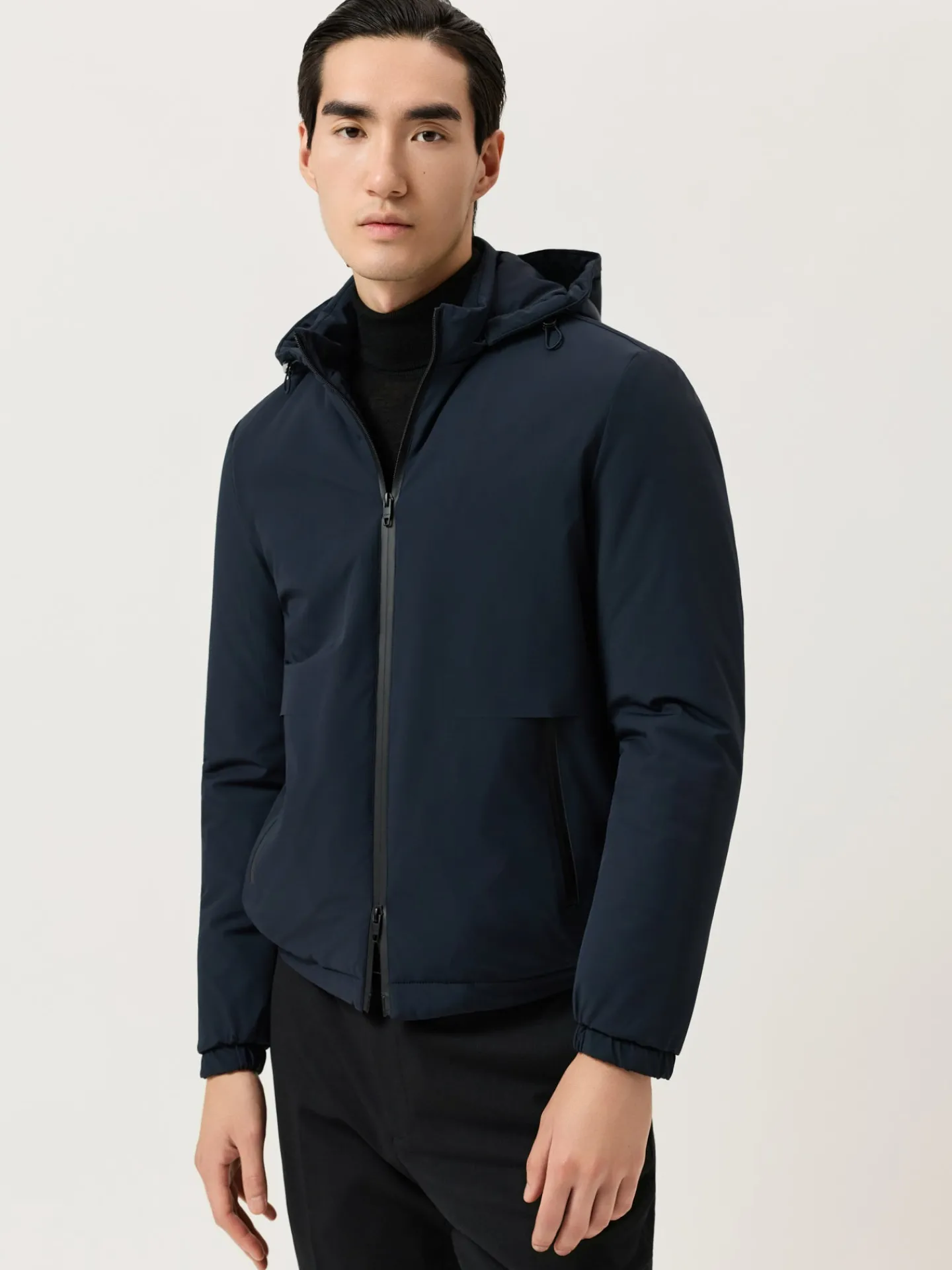 Sale Hooded Performance Jacket In Stretch Nylon Blusões