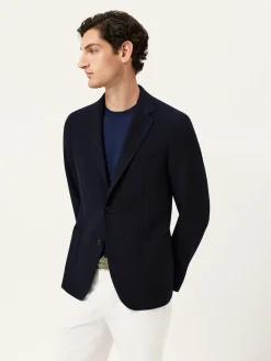 Italian Honeycomb Knit Blazer In Wool Stretch Blazers